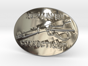Winchester Belt Buckle in Fine Detail Polished Silver