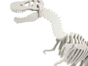 T-Rex Puzzle (17cm) in White Natural Versatile Plastic