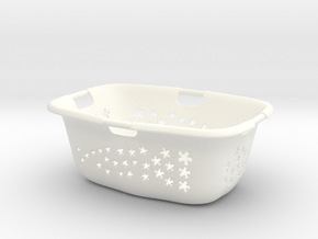 Laundry Basket 1:6 in White Processed Versatile Plastic