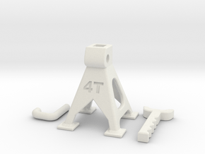 1/0 Scale Jack stand (adjustable) in White Natural Versatile Plastic