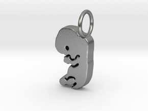 Eight Week Fetus Pendant/Charm in Natural Silver
