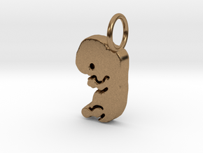 Eight Week Fetus Pendant/Charm in Natural Brass