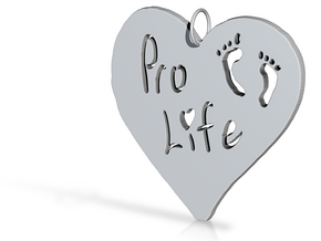Pro Life Heart Pendant in Tan Fine Detail Plastic