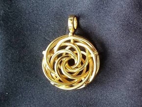 Vortex Pendant III (Precious Metal Release) in 14k Gold Plated Brass