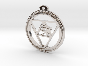 Tri Ouroboros Horus Pendant in Platinum