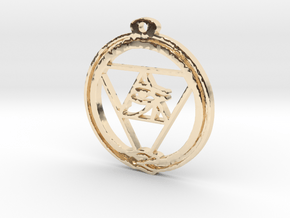 Tri Ouroboros Horus Pendant in 14k Gold Plated Brass