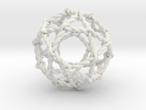 Twisted Penta Sphere 1.6" in White Natural Versatile Plastic