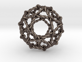 Twisted Penta Sphere 1.6" in Polished Bronzed Silver Steel