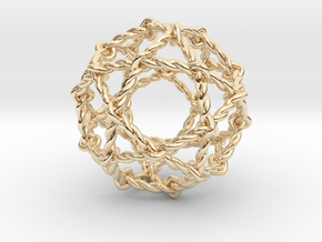 Twisted Penta Sphere 1.6" in 14K Yellow Gold