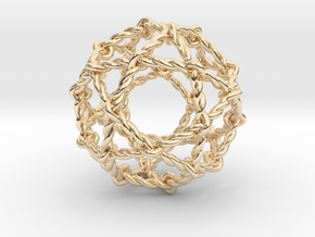 Twisted Penta Sphere 1.6" in 14k Gold Plated Brass