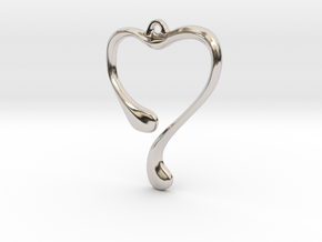 Heart shape pendant in Rhodium Plated Brass
