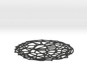 Coaster - Voronoi #4 (15 cm) in Black Natural Versatile Plastic