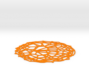 Coaster - Voronoi #4 (13 cm) in Orange Processed Versatile Plastic