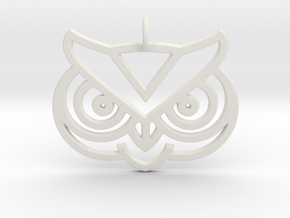 Owl Head Pendant in White Natural Versatile Plastic