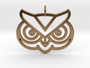 Owl Head Pendant in Natural Brass