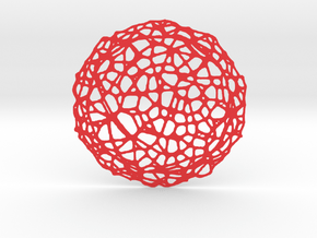 Coaster - Voronoi #5 (14 cm) in Red Processed Versatile Plastic