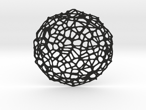 Coaster - Voronoi #8 (13 cm) in Black Natural Versatile Plastic
