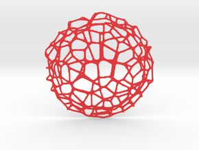 Drink coaster - Voronoi #9 (9 cm) in Red Processed Versatile Plastic