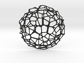 Coaster - Voronoi #9 (14 cm) in Black Natural Versatile Plastic