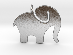 Elephant Pendant in Natural Silver
