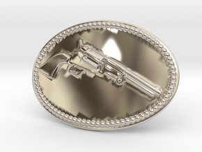Colt Dragoon Belt Buckle in Platinum