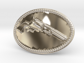 Colt Dragoon Belt Buckle in Rhodium Plated Brass