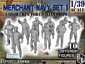1-39 Merchant Navy Crew Set 1 in White Natural Versatile Plastic
