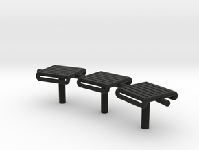 Bench Modern Metal - HO 87:1 Scale in Black Natural Versatile Plastic