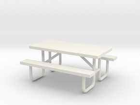 MOF Picnic Table Metal 6ft(1)[72-1] in White Natural Versatile Plastic