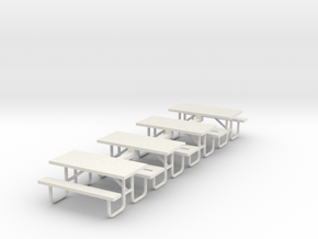 MOF Picnic Table Metal 6ft(4)[72-1] in White Natural Versatile Plastic