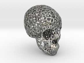 Voronoi Human Skull  in Natural Silver
