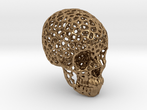 Voronoi Human Skull  in Natural Brass