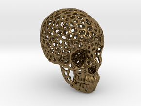 Voronoi Human Skull  in Natural Bronze