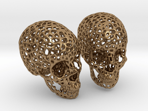 Human Skull Voronoi Style in Natural Brass