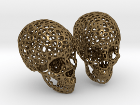 Human Skull Voronoi Style in Natural Bronze