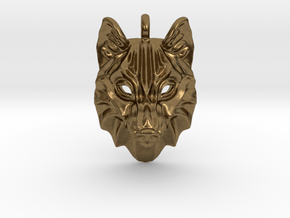 Timber Wolf Pendant in Natural Bronze