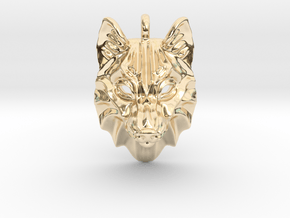 Timber Wolf Pendant in 14K Yellow Gold