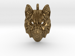 Timber Wolf Small Pendant in Natural Bronze