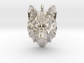 Timber Wolf Small Pendant in Platinum