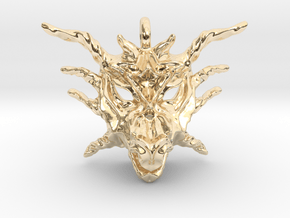 Sunlight Dragon Small Pendant in 14k Gold Plated Brass