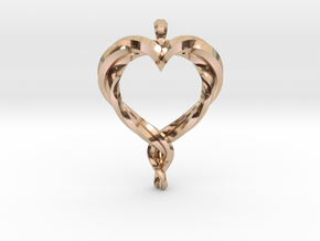 Twisted Heart in 14k Rose Gold Plated Brass