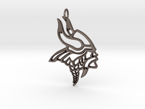 Viking Pendant in Polished Bronzed Silver Steel