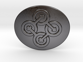 Circle Of Life Belt Buckle in Polished and Bronzed Black Steel