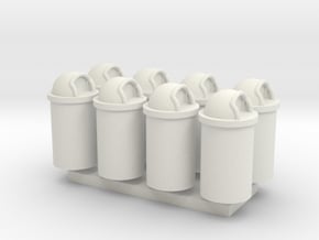 MOF Trash Can 55 Gal(8)[72-1] in White Natural Versatile Plastic