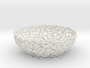 Voronoi bowl (20 cm) - Style #8 in White Natural Versatile Plastic