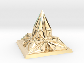 Pyramid Arcology in 14k Gold Plated Brass
