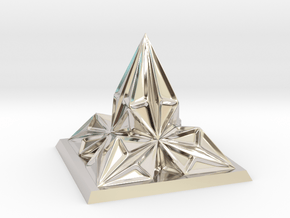 Pyramid Arcology in Rhodium Plated Brass