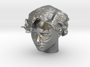 Adriana Lima Female Model Head Sculpt in Natural Silver