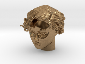 Adriana Lima Female Model Head Sculpt in Natural Brass