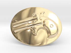 Derringer Belt Buckle in 14k Gold Plated Brass